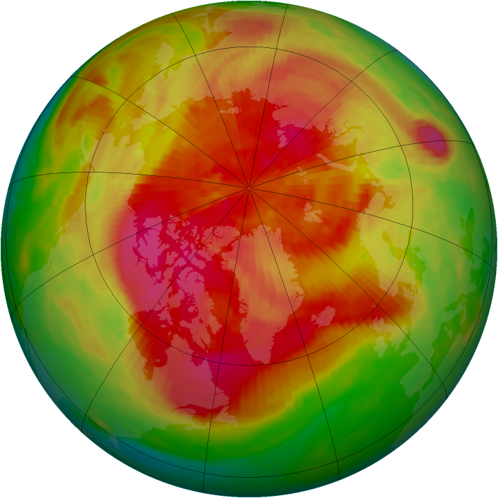 Arctic ozone map for 23 March 1989